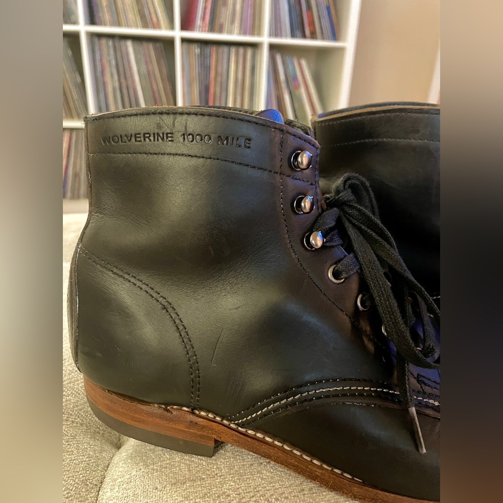 Men’s Size 9.5 1000 Mile Wolverine Lace Up Leather Boots Made in USA - Picture 4 of 9
